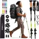 TrailBuddy Trekking Poles - Lightweight, Collapsible Hiking Poles for Snowshoe & Backpacking Gear - Pair of 2 Walking Sticks for Hiking, 7075 Aluminum with Cork Grip (Spring Green)