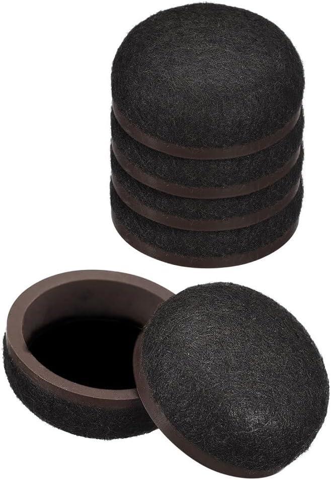 Super Sliders 1" Round Self-Stick Formed Felt Furniture Pads with More Protection for Surfaces and Furniture Legs, Black(4 Pack)