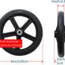 8 Inch by 1 Inch, Wheel Replacement for Wheelchairs, Black (2 PCS)