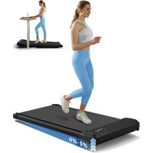 Walking Pad Treadmill with Incline,Under Desk Treadmill with Incline 2 in 1 for Walking and Jogging,2.5HP Compact Incline Walking Pad for Home Office with Remote Control (Dark Black)