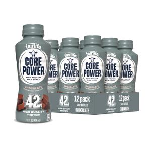 Core Power Elite High Protein Shake, Chocolate, 42g Bottle, 14oz, 12 Pack (EXP 02/09/27)