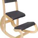 Ergonomic Kneeling Chair Adjustable Rocking with backrests Knee Chair Posture Chair for Desk, Home Office Wood Kneeling Stool and Kneel Chair