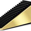 Strongest Heavy Duty Door Stoppers - Tall Door Stop Wedge Large Door Stoppers for Bottom of Door, Tall up to 2.6 in Doorstop Zinc Alloy and Silicone Made Suits Any Heavy Door Any Smooth Floor(1gold)