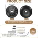 PATIKIL Door Hole Cover Plate, 2 Inch Zinc Alloy Flower Round Deadbolt Knobs Fixing Cover with Hex Wrench Fits Doors 2" to 4-3/4" Thick for Hole Filling Decoration, Black