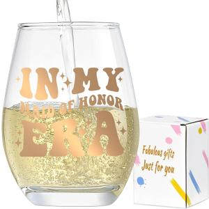 Lamyba Bridesmaid,Maid of Honor Gifts,InMy Maid of Honor Era Glass 15Oz.Bachelorette PartyDecorations,Bridesmaid Gifts for WeddingDay