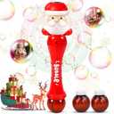Christmas Santa Bubble Wand Machine for Kids Maker Blower Toys Christmas Basket Stocking Stuffers Birthday Gift Outdoor Indoor Automatic for 3 4 5 6 7 8 + Year Old Toddlers Little Girls Boys