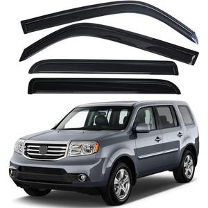 Original 4pcs Rain Guards Set, Outside Mount Window Shade Deflectors, Side Window Visors Compatible with 2009-2015 Pilot |94084|