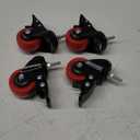 2 Inch Heavy Duty Stem Casters Swivel Wheels with Brake 1/4''-20x1'' (Stem Diameter 1/4", Stem Length 1") Set of 4 with Locking Threaded Stem Caster Wheels Load 600lbs