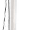 Senlesen Stainless Steel Bathroom Free Standing Tub Filler Faucet Brushed Nickel Freestanding Bathtub Faucets with Handheld Shower Mixer Taps