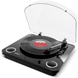 ION Audio Max LP Black |Three Speed Vinyl Conversion Turntable with Stereo Speakers, USB Output to Convert Vinyl Records to Digital Files and Standard RCA & Headphone Outputs