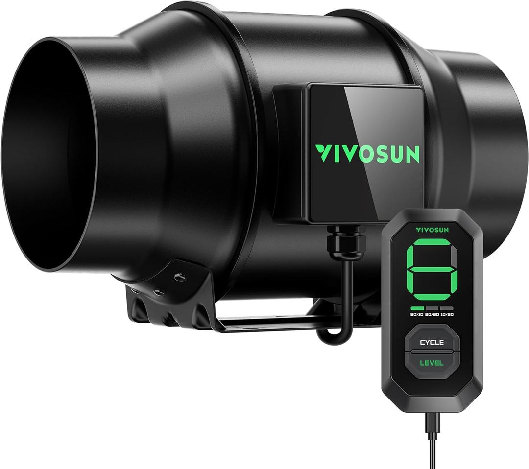 VIVOSUN AeroZesh G6 6-inch 388 CFM Inline Duct Fan, Entirely Programmable PWM-Controlled EC Fan for Grow Tent Ventilation