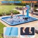 Splash Pad for Kids, 118"x138" Extra Large Sprinkler Splash Pad with Basketball Hoop & Ball, Non-Slip Outdoor Water Toys for Backyard Summer Fun