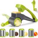 Masthome Cheese Grater, Parmesan Cheese Grater with Handle and 1 Replacement Handle Cheese Grate Rotary with 4 StainlessSteel Drums for Grating and Shredding Hard Cheese, Chocolate, Nuts