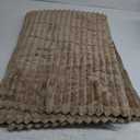 Tan Fleece Throw Blanket 5060 for Couch Sofa Bed,Super Soft Cozy Plush Microfiber Flannel Blanket with Stripes Design Lightweight for Adults,Woman,Girls