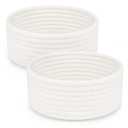 ABenkle 2 Pack Small Baskets, Cotton Rope Woven Basket, Cute Mini Tiny Storage Baskets, Decorative Boho Basket for Nursery Living Room Bedroom Shelf, Empty Gift Baskets - White