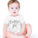 listery Daddys Girls Baby Bodysuit Daddy's Girl Newborn Daddy's Little Girl Baby Bodysuit (White), 3M