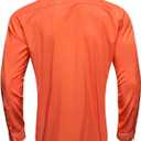 YOHOWA Mens Dress Shirts Business Button Down Long Sleeve Casual Collar Cuff Contrast Formal Shirts Wedding Party Casual Prom (Large, Orange Rainbow Stripe a)