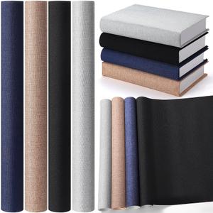 4 Pcs Book Cloth Bookcover Fabric Surface with Paper Backed Binding Cloth Fabric Book Cover for Scrapbooking Album DIY Craft Supplies Home, 4 Colors(Classic Color,40 x 16 Inches)