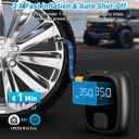 Tire Inflator Portable Air Compressor Fast Inflation, Auto Shut-Off & LED Display | High-Power Air Pump for Car, Motorcycle & Bike Tires, USB Rechargeable & Compact Design, Gifts for Men