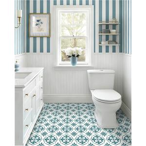 MORCART 7.87" x 7.87" Peel and Stick Floor Tile, 20 PCS Self-Adhesive DIY Vinyl Flooring for Renters, Removable and Waterproof Tile Sticker for Bathroom, Kitchen, Staircase (Blue Spruce Retro Design)