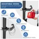 Foldable IV Pole Stand, Portable Telescoping Floor Stand with 4 Hooks, Height Adjustable, Travel Infusion Pole for Home Care, Hospitals, Nursing Homes and When Traveling