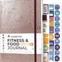 Clever Fox Fitness & Food Journal  Nutrition & Workout Planner for Women & Men  Diet & Gym Exercise Log Book with Calendars, Diet & Training Trackers - Undated, A5 Size, Hardcover (Rose Gold)