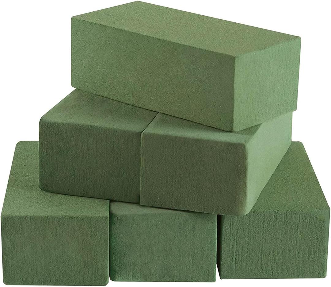 6Pcs Floral Foam Blocks for Fresh and Artificial Flower Arrangements, (Larger Size 8.86" L x 4.13" W x 2.76" H) Flower Foam Bricks Florist Foam for Valentine's Day,Wedding, Birthday,Home, Office