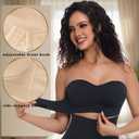 PRETTYWELL Strapless Bra Push Up Bandeau Bras for Women Front Hook Tube Top Bra Non-Slip Seamless Padded Wireless Invisible (M)