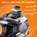 OUMURS DOT Adult ATV Dirt Bike Helmet with Goggles Gloves & Mask Adjustable Sun Visor Motorcycle Adults Helmet Off-Road Motocross Downhill Moped MX for Unisex-Adult-Victory Gray, L