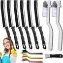 6 x 6Pcs Hard Bristle Crevice Cleaning Brush - Thin Gap, Small, Grout, Kitchen, Toilet, Bathroom, Sink, Window Cleaning Tools