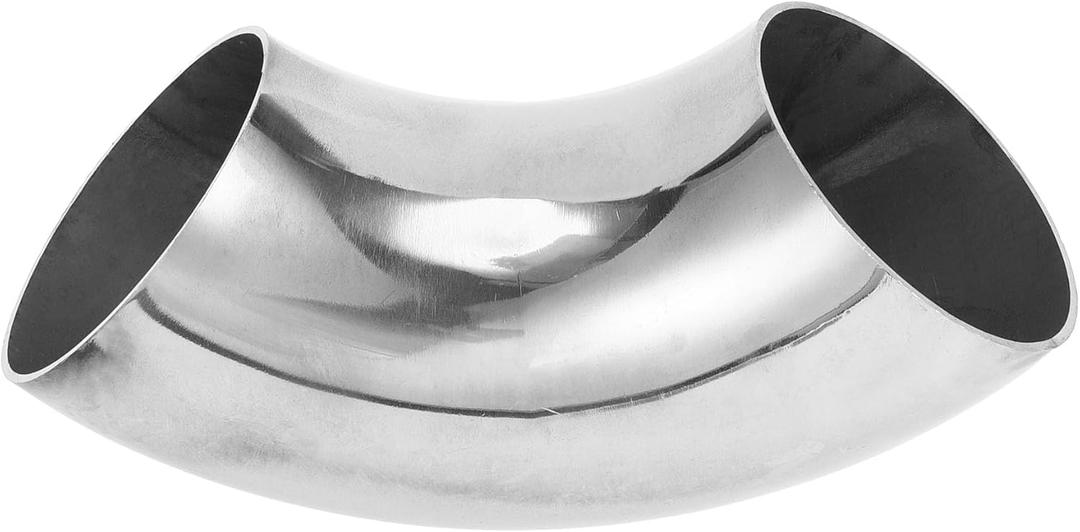 Motoforti 2.5" Inch OD 90 Degree Mandrel Bend Elbow Car Modified Exhaust Pipe Tubing 1.5mm/16GA Thickness 304 Stainless Steel Bend Tube Stair Handrail Piping 63x175x1.5mm
