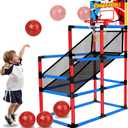 63" Arcade Basketball Game Set with 3 Balls Kids Basketball Hoop 3 to 12 Years Old Indoor Outdoor Sports Play - Easy Set Up - Carnival Basketball Toys Ages 3 4 5-7 8-12 Year Old Boys Birthday Gift