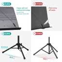 Vekkia Professional Portable Sheet Music Stand - Folding Adjustable Holder, with Carrying Bag, Sturdy for Instrumental Performance, Band & Travel