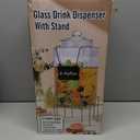 Drink Dispenser,2 Gallon Drink Dispensers for Parties,Beverage Dispenser with Stand,Glass Lid and Stainless Steel Spigot Leak-proof, Ideal for Lemonade,Juice, Tea, and Party Drinks