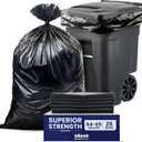 Plasticplace 64-65 Gallon Trash Can Liners for Toter 3.0 Mil Black Heavy Duty Garbage Bags 50 x 60 (25 Count),W65LDBTL3