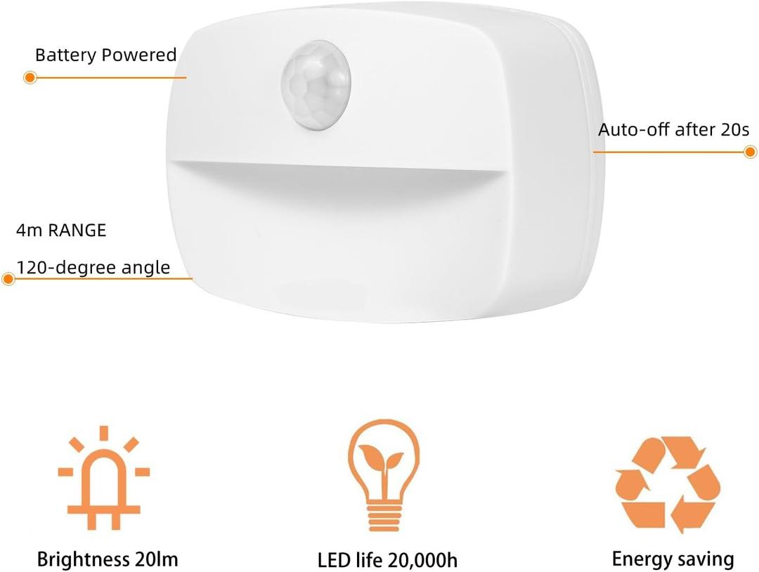 ZISUYU Motion Sensor Light Indoor Led Night Light Stick on Nightlight Battery Operated Lights for Hallway Stair Bathroom Closet Bedroom (Patent Applied) (3 Pack, Cool White)