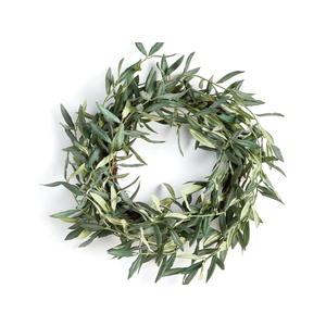Olive Wreath 21" Green Traditional Plastic