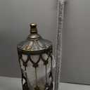 Vintage Floor Candelabra - 41" Tall Antique Gold Candle Holder with Glass Lantern, Rustic Gothic Metal Pillar Stand for Home Decor, Wedding & Event Centerpiece