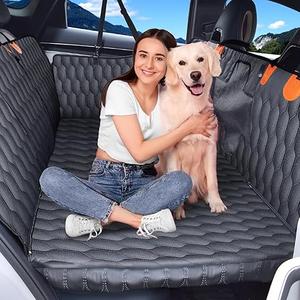 3-in-1 Convertible PU Leather Dog Car Seat Extender & Booster Seat – 400lb Capacity, Waterproof, Hard Bottom, Scratch-Proof Hammock for Cars & SUVs-L