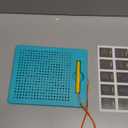 Magnetic Drawing Board for Kids & Toddlers with Beads and Magnet Stylus Pen - Magnetic Tablet Toy for Airplane & Car Ride Activities for Kids (Square Blue)