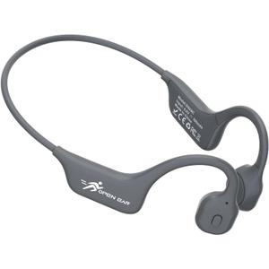 SANOTO Bone Conduction Headphones Bluetooth Open Ear Headphones with Mic, Lightweight Bone Conduction Earbuds IPX5 Waterproof Sport Wireless Earphones for Running Cycling Workout (Grey)