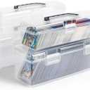 HOXHA Trading Card Storage Box 4 Pack Large & Small Holder Cases for Toploader & Standard Cards, Durable Organizer with 2600+ Capacity, Perfect for Card Collectors