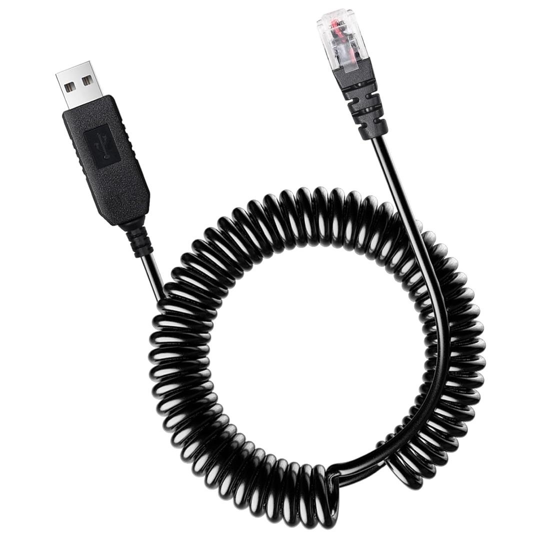 USB to RJ11 Colied Power Cord for Radar Detectors Compatible with Uniden R3 R4 R4w R7 R8 R8w DFR9 DFR8 DFR7 Escort 3 4 Redline 360c MAX 360/c MKII MAXcam 360c Radenso XP Beltronics Cobra Whistler