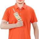 Mepase Costume Adult Men Halloween Outfit Funny with 6 Donut Props, Orange Shirt, Purple Bandana & Stick, Funny Cosplay Suit for Halloween, Theme Parties, Stage Plays & Gifts