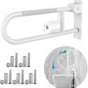 Amazon.com: Toilet Grab Bar 22.4 Inch Chrome, Munzong Anti-Slip Handicap Grab Bars with Paper Holder, Flip-Up Bathroom Safety Rails, Stainless Steel Knurled Support handrails for Seniors Elderly Disabled Pregnant : Health & Household