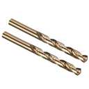 PATIKIL 10.5mm Drill Bit, Jobber Straight Shank M35 Cobalt 5% High-Speed Steel 135 Gold Finish for Stainless Steel Hard Metal - 2 Pack