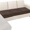 NAISI Couch Cushion Covers 3 Pieces Velvet Stretch Sofa Seat Covers or Backrest Covers Soft Individual Couch Covers for Sectional Sofa(3 Pcs for 3-Seat Cushion, Brown)