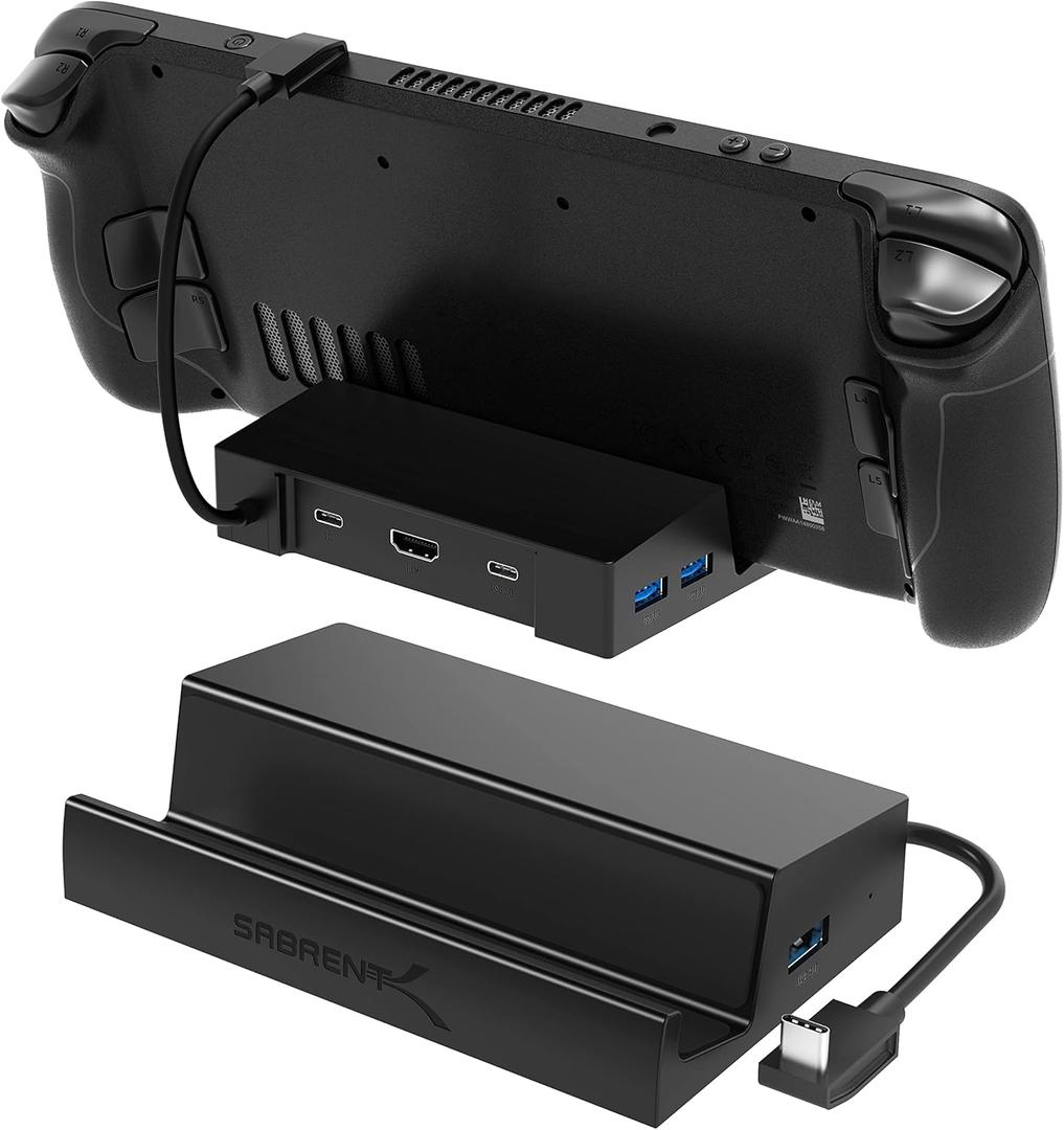 SABRENT Docking Station for Steam Deck & ROG Ally  6-Port USB-C Hub with 95W PD Charging, 4K HDMI, 3 USB-A Ports, Type-C Data, Integrated Cable  Works with Tablets & Laptops (DS-SD6P)