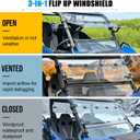 Front Flip Windshield Compatible with 2021+ Can-Am Commander/ MAX