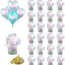 Aluminum Foil Balloon Weights for Parties (24 pcs) - 0.31lb (140g) Each - Premium Balloon Anchors for Birthday, Wedding, Dinner, Indoor & Outdoor Decorations(Lridescent 24pcs)